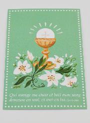 Carte de Communion - Calice au Lys Vert