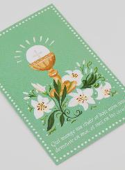 Carte de Communion - Calice au Lys Vert
