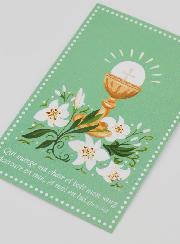 Carte de Communion - Calice au Lys Vert