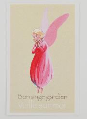 Carte de Baptême - Ange Rose