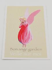 Carte de Baptême - Ange Rose
