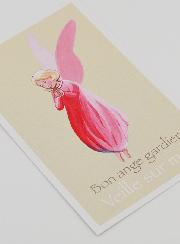 Carte de Baptême - Ange Rose