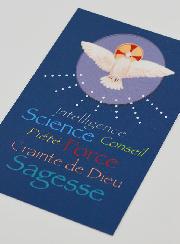 Carte Religieuse de Confirmation - Bleu