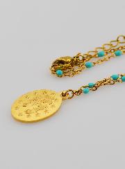 Médaille Miraculeuse & Chaîne à Perles -Turquoise