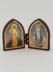Icône Diptyque Mini - Christ & Miraculeuse