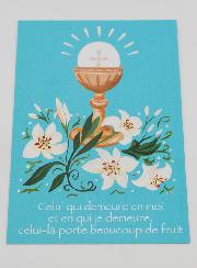 Carte de Communion - Calice au Lys Bleu