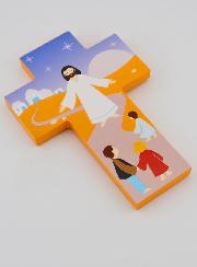 Croix Enfant en Bois - Jésus et Enfants