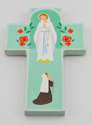 Croix Enfant en Bois - Notre Dame de Lourdes