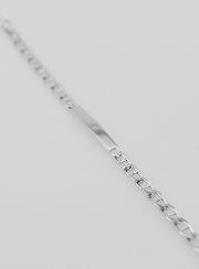 Gourmette de Baptême en Argent Rhodié - 18cm