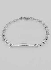Gourmette de Baptême en Argent Rhodié - 18cm