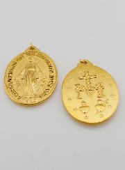 Médaille Miraculeuse en Inox Doré - 28mm