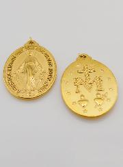 Médaille Miraculeuse en Inox Doré - 33mm