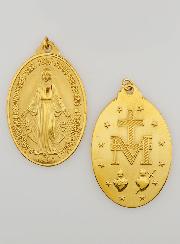 Médaille Miraculeuse en Inox Doré - 40mm