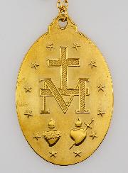 Médaille Miraculeuse & Chaîne en Inox Doré - 28mm