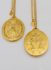 Médaille Miraculeuse & Chaîne en Inox Doré - 28mm