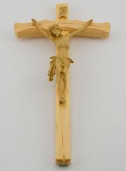 Crucifix en Tilleul Naturel Cintré - 22cm
