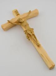 Crucifix en Tilleul Naturel Cintré - 22cm