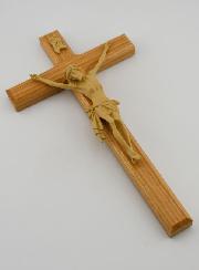 Crucifix en Chêne Naturel & Christ - 22cm