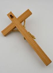 Crucifix en Chêne Naturel & Christ - 22cm