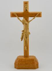 Crucifix sur Socle en Chêne - 22cm