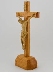 Crucifix sur Socle en Chêne - 22cm
