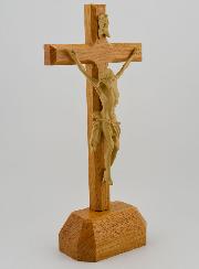 Crucifix sur Socle en Chêne - 22cm