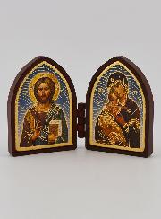 Icône Diptyque Mini - Christ Pantocrator & Vierge de Vladimir
