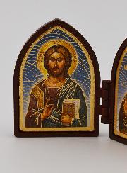 Icône Diptyque Mini - Christ Pantocrator & Vierge de Vladimir