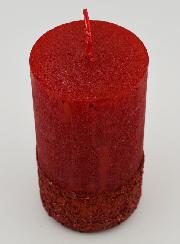 Bougie De Noël Effet Pépite - Rouge