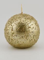Bougie de Décoration Boule Pailletée - Champagne
