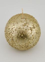 Bougie de Décoration Boule Pailletée - Champagne