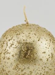 Bougie Boule de Noël Boule Pailletée - Champagne