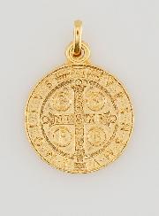 Médaille de Saint Benoît en Plaqué Or - 18mm