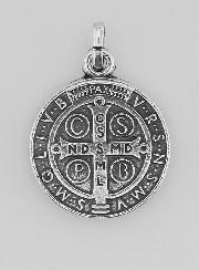 Médaille de Saint Benoît en Argent Plaqué - 18mm