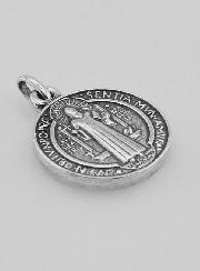 Médaille de Saint Benoît en Argent Plaqué - 18mm