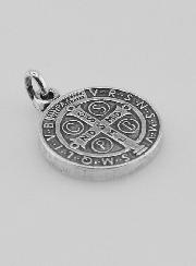 Médaille de Saint Benoît en Argent Plaqué - 18mm