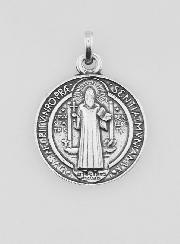 Médaille de Saint Benoît en Argent Plaqué - 15mm