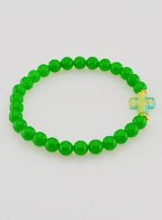 Bracelet Religieux Croix & Jade Vert
