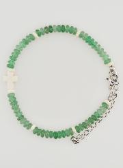 Bracelet Croix et Pierres Vertes