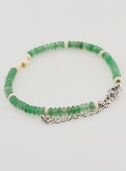Bracelet Croix et Pierres Vertes