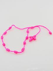 Bracelet Dizainier Corde Rose Fluo