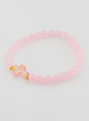 Bracelet Religieux Croix & Jade Rose