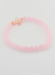 Bracelet Religieux Croix & Jade Rose