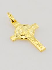 Pendentif Croix  Plaqué Or - Saint Benoit