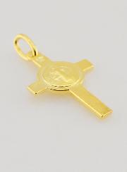 Pendentif Croix  Plaqué Or - Saint Benoit