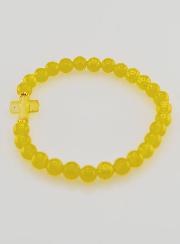 Bracelet Religieux Croix & Jade Jaune