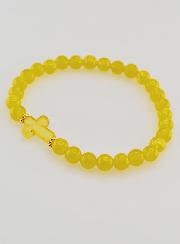 Bracelet Religieux Croix & Jade Jaune