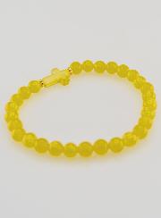 Bracelet Religieux Croix & Jade Jaune