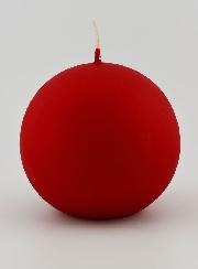 Bougie Boule de Noël 8cm - Rouge Velours