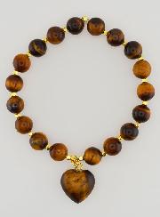 Bracelet Pierre Naturelle Coeur - Oeil de Tigre